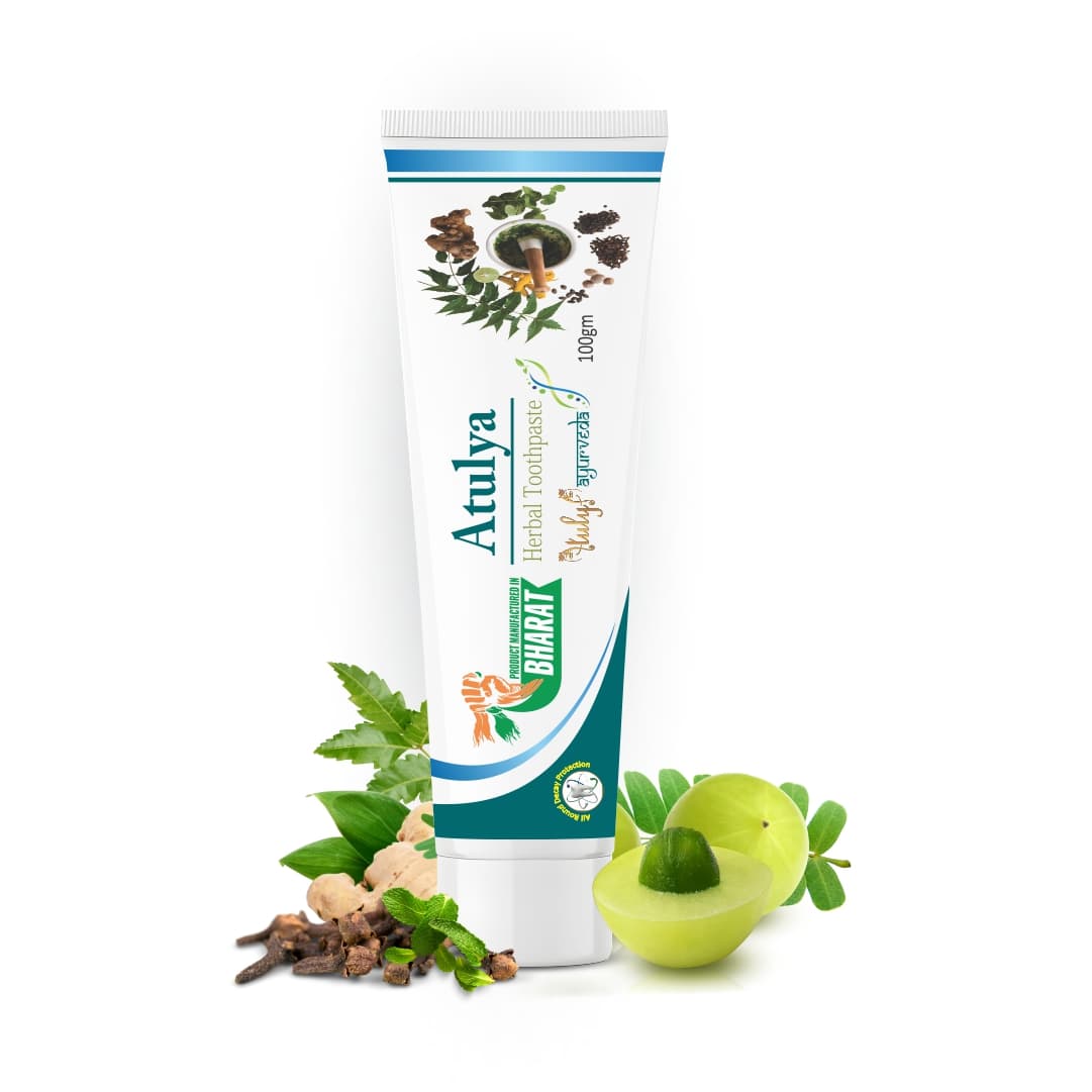 Atulya Medilink Herbal Toothpaste For Strong Teeth & Healthy Gums | Helps Prevent Bad Breath & Bleeding Gums | Natural Herbal Formula | Daily Oral Care | 100 g